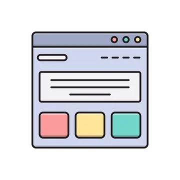 Browser flat color icon Illustrazione stock