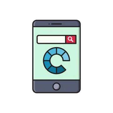 Browser flat color icon 스톡 일러스트