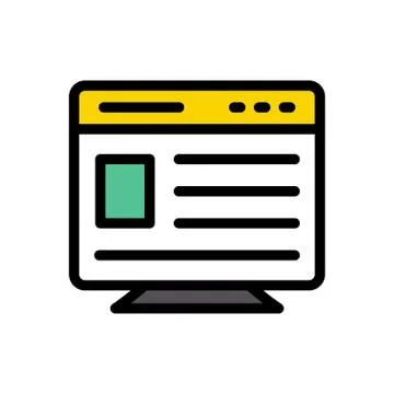 Browser flat color icon Illustrazione stock