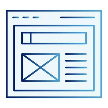 The browser flat icon. Website window blue icons in trendy flat style. Web page Stockillustratie