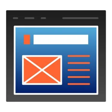 The browser flat icon. Website window color icons in trendy flat style. Web page Stockillustratie