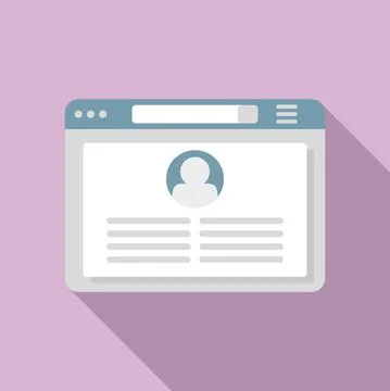 Browser frame icon flat vector. Computer window Stock Illustration