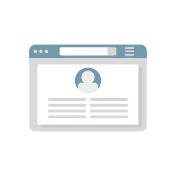 Browser frame icon flat vector. Computer window Stock Illustration