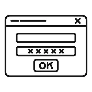 Browser frame icon outline . Computer window Stock Illustration