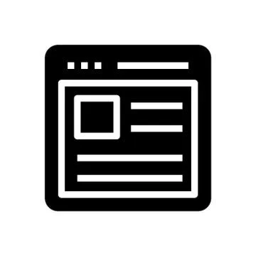 Browser glyph flat icon Stock Illustration