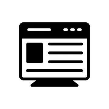 Browser glyph flat icon 库存插图