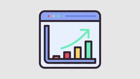 Browser graph increase animated icon Stock Footage 289700144