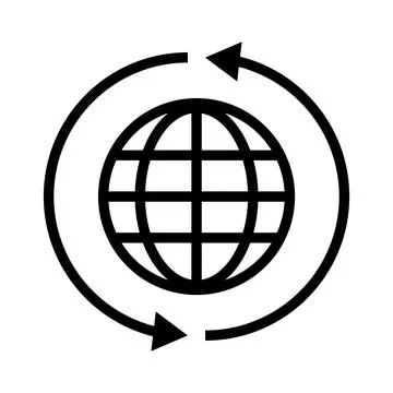 Browser icon and rotating arrow. Reload and refresh. Vector. Stock Illustration