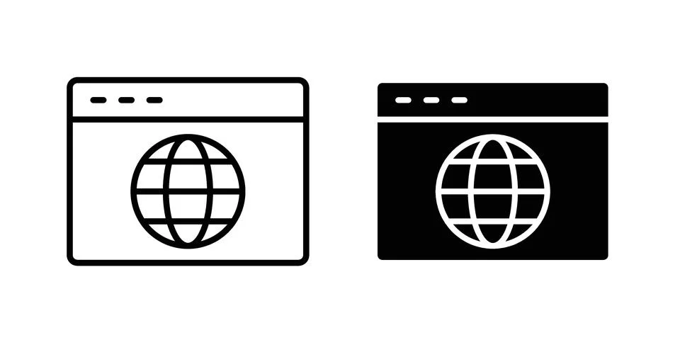 Browser icon concept logo design collection Stock Illustration