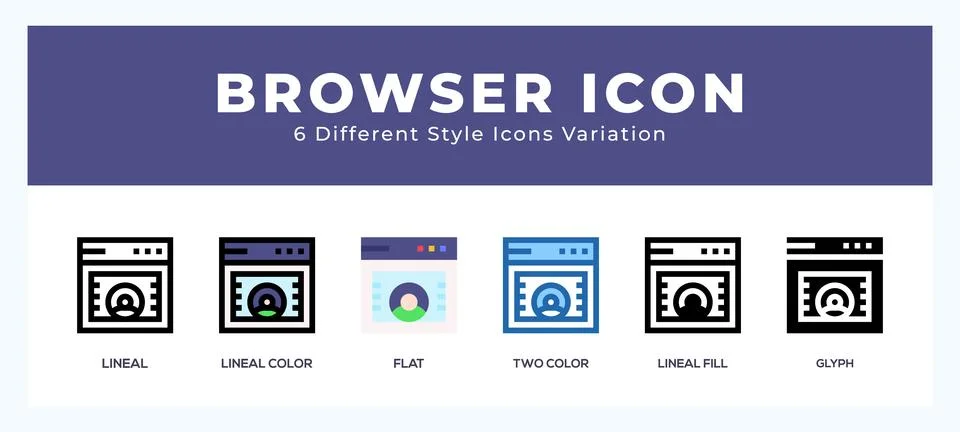 Browser icon in different style vector illustration. Stockillustratie