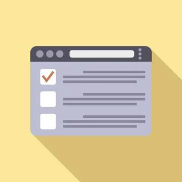 Browser icon flat . Computer window Stock Illustration