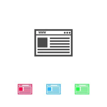 Browser icon flat Stock Illustration