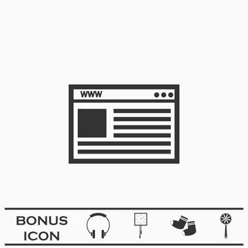 Browser icon flat Ilustración de archivo