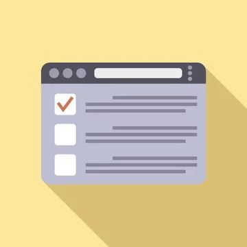 Browser icon flat vector. Computer window Illustrazione stock