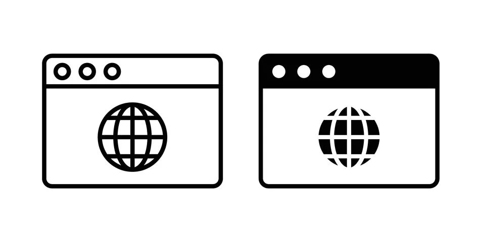 Browser icon graphic design. web icons vectors Stock Illustration