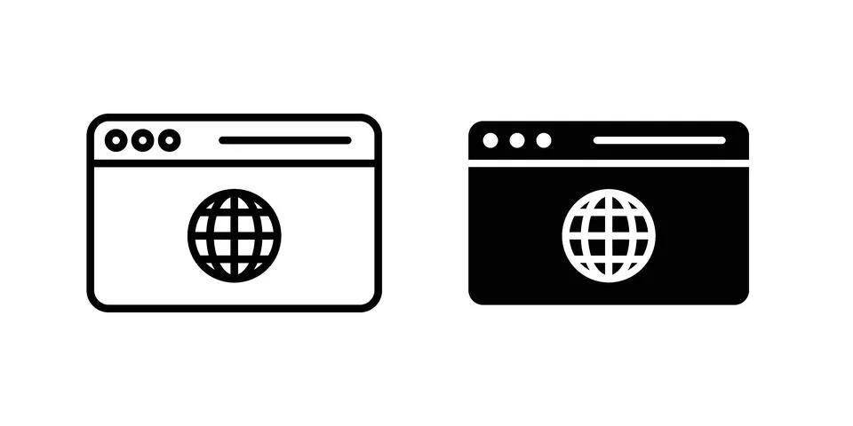 Browser icon Illustration set. Vector Eps10 for apps Stock Illustration