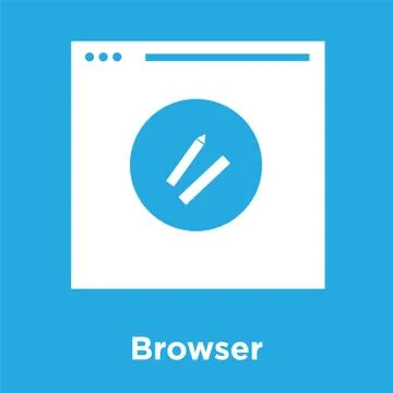 Browser icon isolated on blue background Stock Illustration