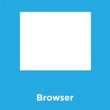 Browser icon isolated on blue background 스톡 일러스트