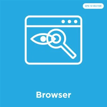 Browser icon isolated on blue background Free Stock Illustration