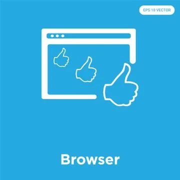 Browser icon isolated on blue background Free Stock Illustration