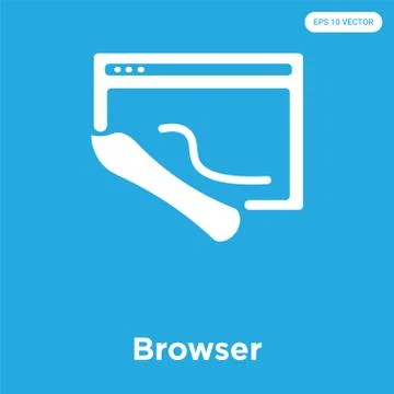 Browser icon isolated on blue background Free Stock Illustration