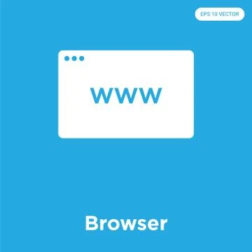 Browser icon isolated on blue background Free Stock Illustration