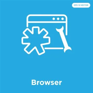 Browser icon isolated on blue background Free Stock Illustration