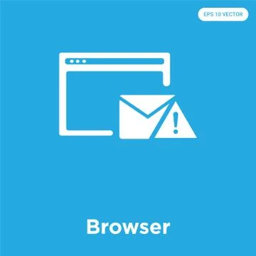 Browser icon isolated on blue background Free Stock Illustration