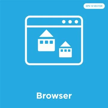 Browser icon isolated on blue background Free Stock Illustration