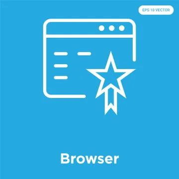 Browser icon isolated on blue background Free Stock Illustration