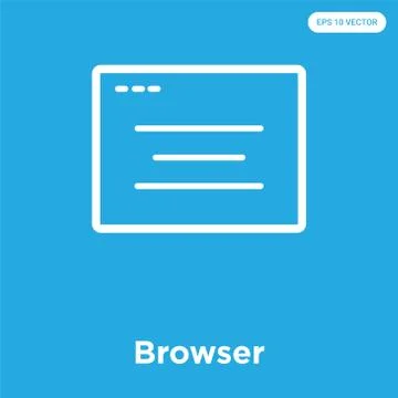 Browser icon isolated on blue background Free Stock Illustration