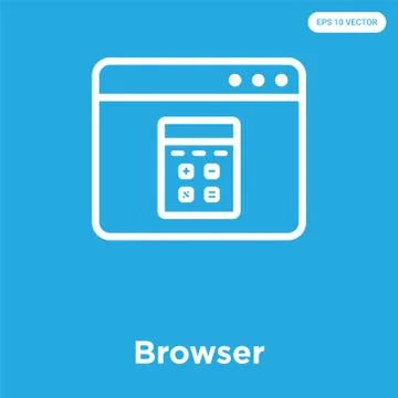 Browser icon isolated on blue background Free Stock Illustration