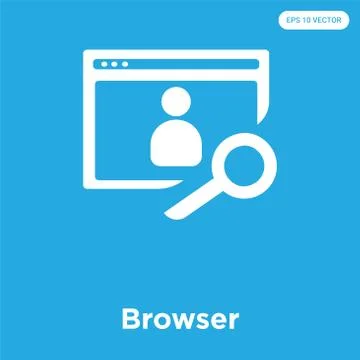 Browser icon isolated on blue background Free Stock Illustration