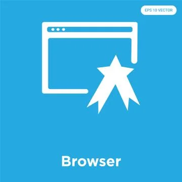 Browser icon isolated on blue background Free Stock Illustration