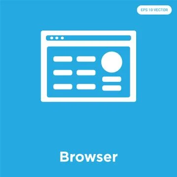 Browser icon isolated on blue background Free Stock Illustration