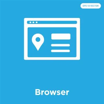 Browser icon isolated on blue background Free Stock Illustration