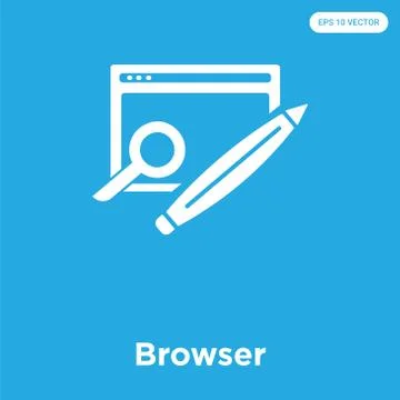 Browser icon isolated on blue background Free Stock Illustration