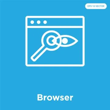 Browser icon isolated on blue background Free Stock Illustration