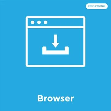 Browser icon isolated on blue background Free Stock Illustration