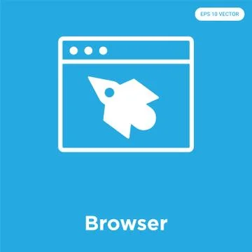 Browser icon isolated on blue background Free Stock Illustration