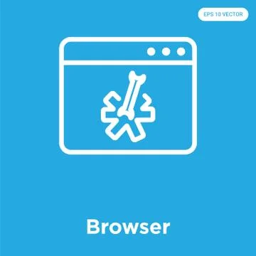 Browser icon isolated on blue background Free Stock Illustration
