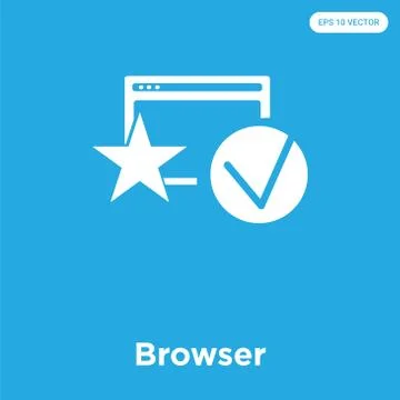 Browser icon isolated on blue background Free Stock Illustration