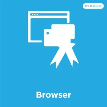Browser icon isolated on blue background Free Stock Illustration