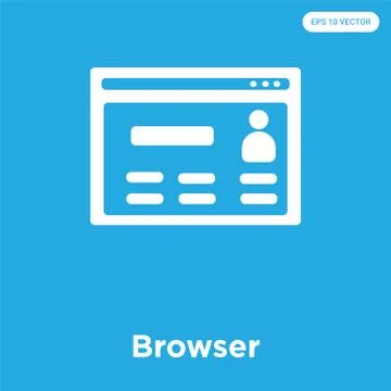 Browser icon isolated on blue background Free Stock Illustration