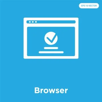 Browser icon isolated on blue background Free Stock Illustration