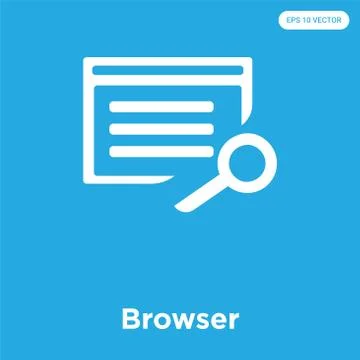 Browser icon isolated on blue background Free Stock Illustration
