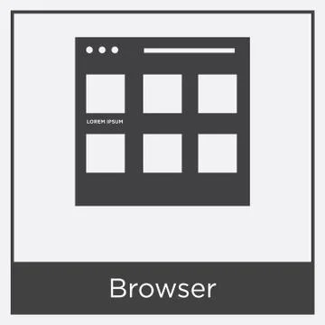 Browser icon isolated on white background Stock Illustration