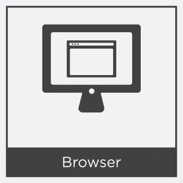 Browser icon isolated on white background Free Stock Illustration