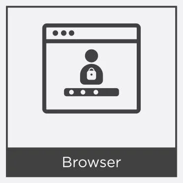 Browser icon isolated on white background Free Stock Illustration