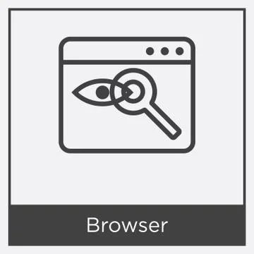 Browser icon isolated on white background Free Stock Illustration